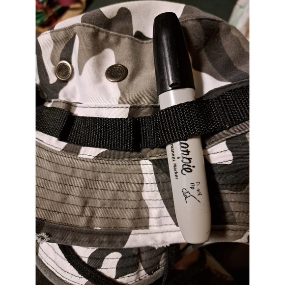 Dorfman & Pacific Co Distressed Gray Camo Bucket Hat w/ Holders Vents Med - Picture 8 of 8